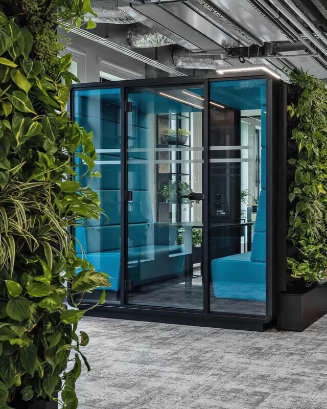 Hush akoestische unit met groenafwerking